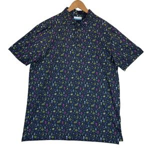 Fore Fathers It's 5 O'clock Somewhere Men's Happy Hour Polo Neon Whimsical Sz L